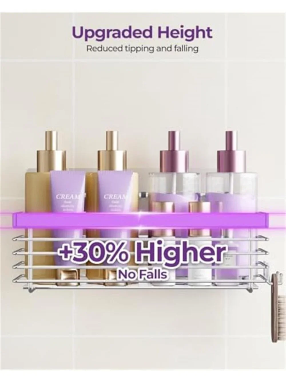 Shower Caddy Adhesive Stainless Steel No Drill Bathroom Organizer Shelf Set